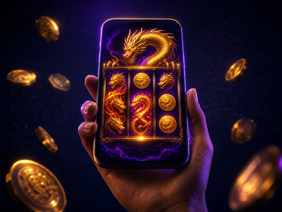 Dragonia Casino otevřené v mobilním prohlížeči na chytrém telefonu